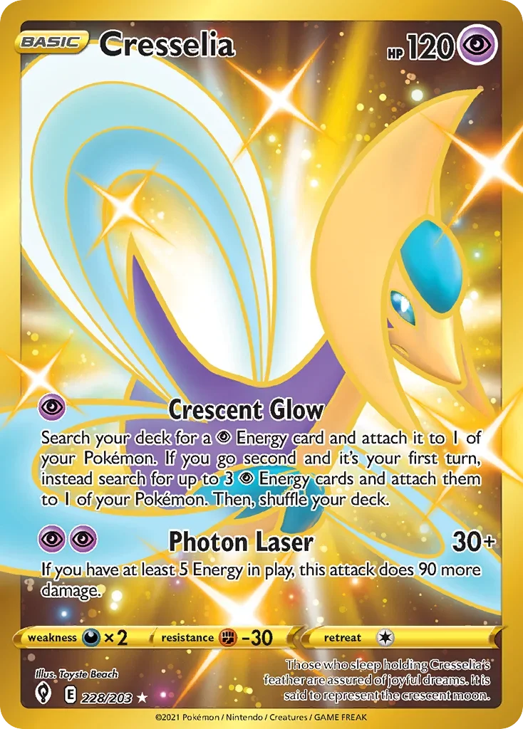 228/203 from Evolving Skies Gold Secret Rare Pokemon Card