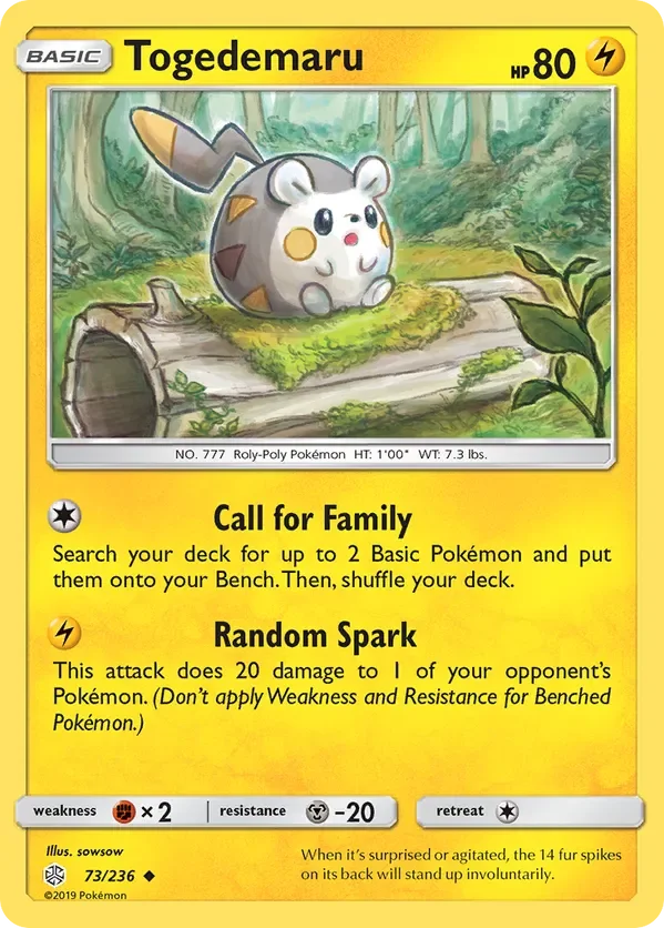73/236 Togedemaru Uncommon Pokemon Card