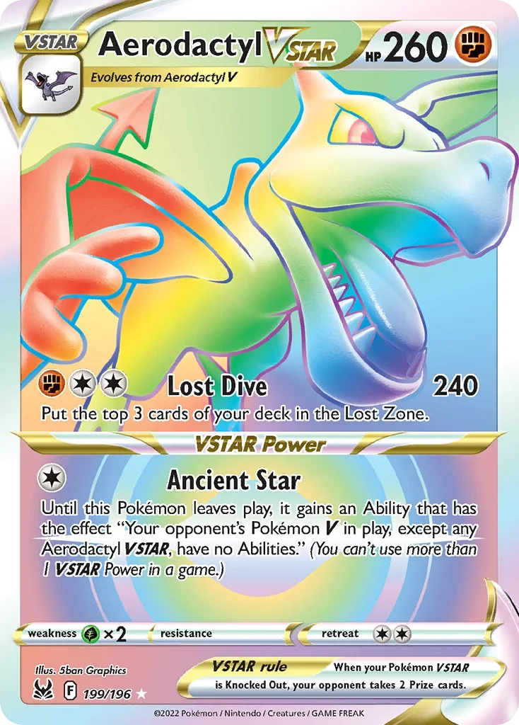 199/196 from Lost Origin Rainbow Rare Pokemon Card