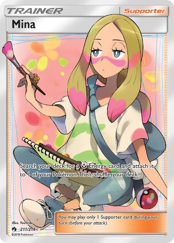211/214 Mina Full Art Trainer Pokemon Card