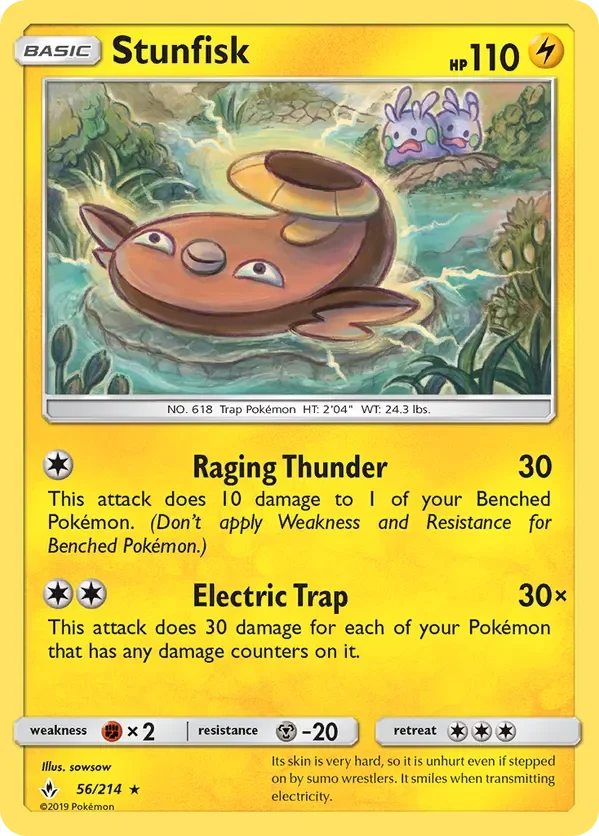 56/214 Stunfisk Rare Pokemon Card