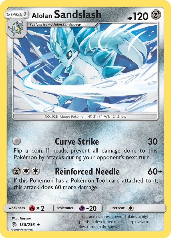 138/236 Alolan Sandslash Rare Pokemon Card
