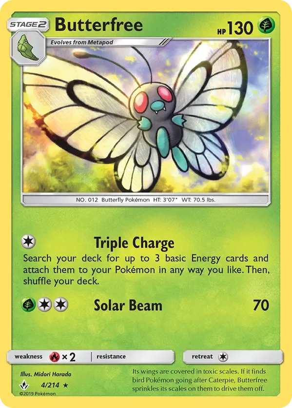 4/214 Butterfree Rare Pokemon Card