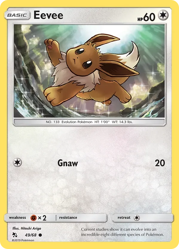 49/68 Eevee Common Pokemon Card