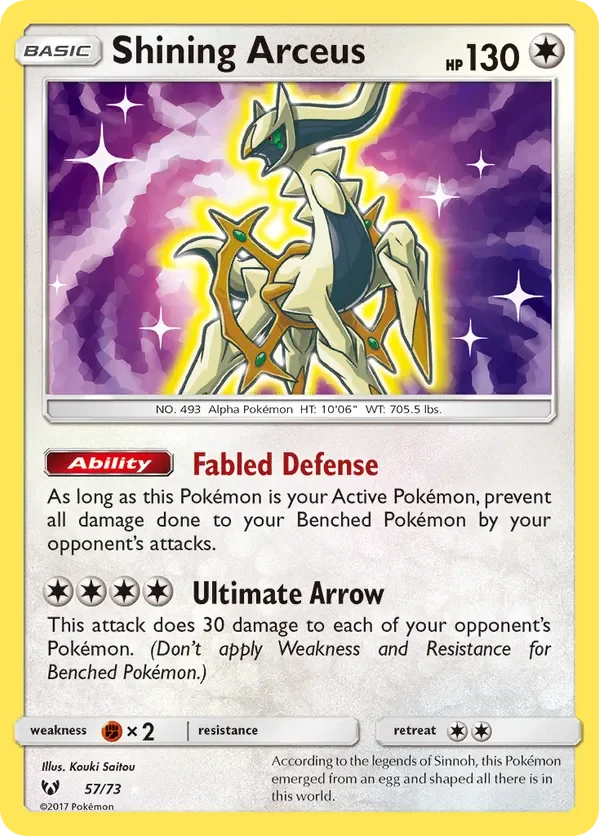 57/73 from Shining Legends Shiny Holo Rare Pokemon Card