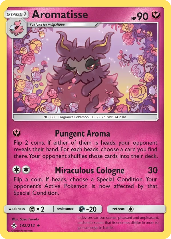 142/214 Aromatisse Rare Pokemon Card
