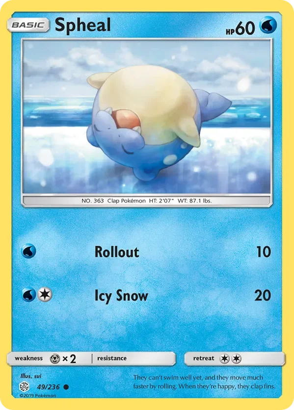 49/236 Spheal Common Pokemon Card