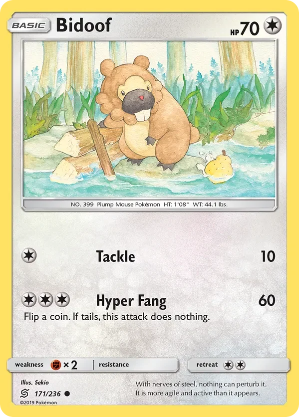 171/236 Bidoof Common Pokemon Card