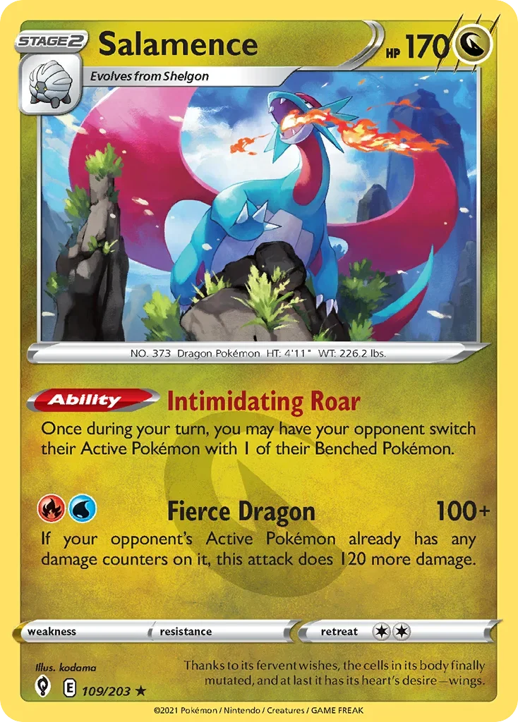 109/203 from Evolving Skies Holo Rare Pokemon Card