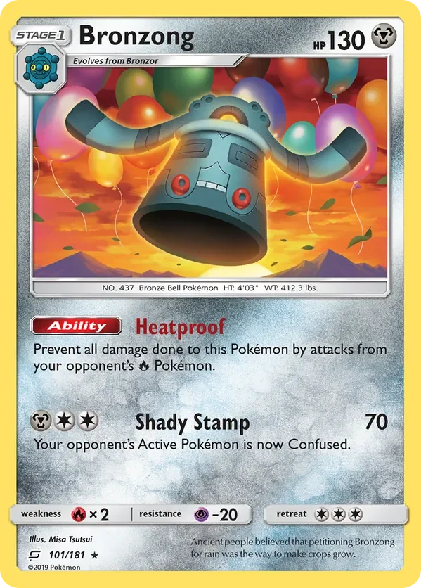 101/181 Bronzong Rare Pokemon Card