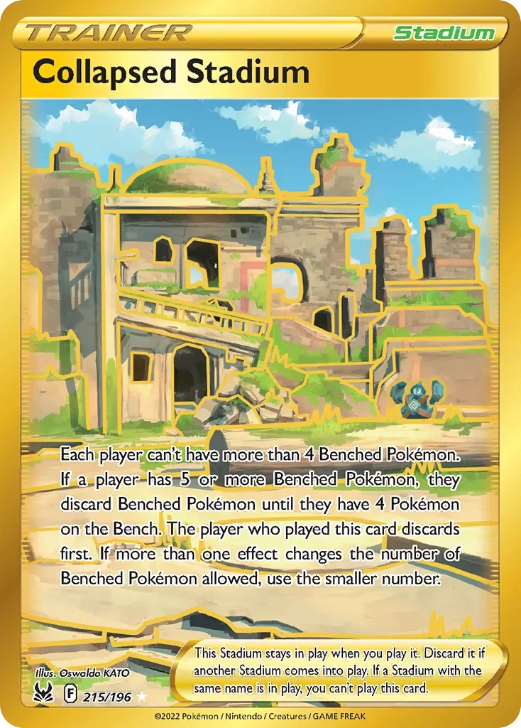 215/196 from Lost Origin Gold Secret Rare Trainer Card