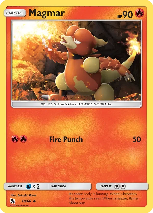 10/68 Magmar Uncommon Pokemon Card
