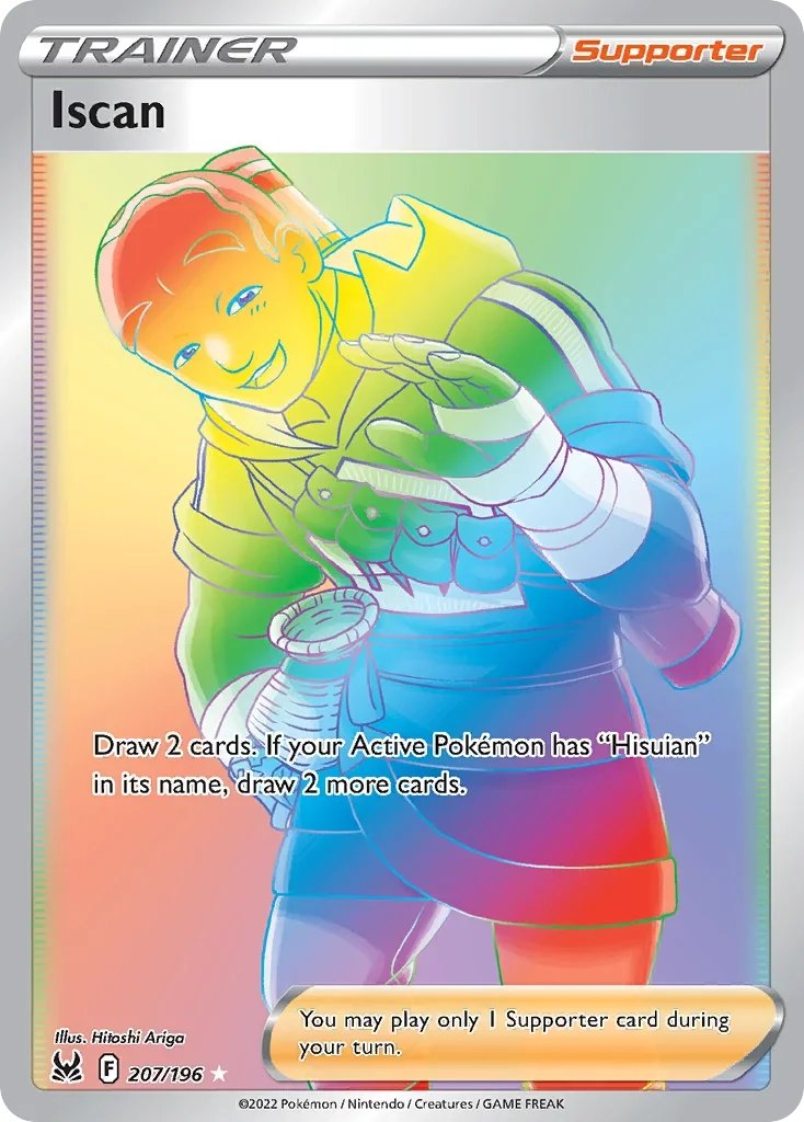 207/196 from Lost Origin Rainbow Rare Trainer Card