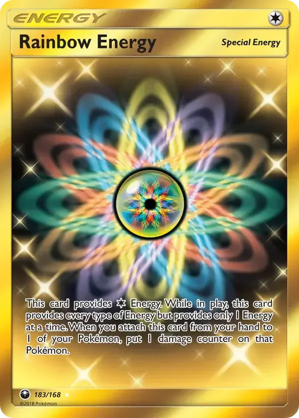 183/168 Rainbow Energy Gold Rare Pokemon Card