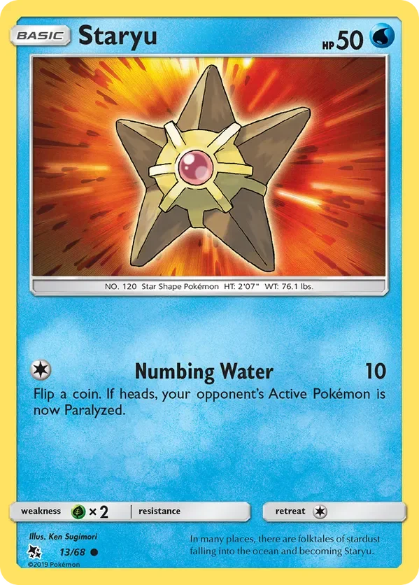 13/68 Staryu Common Pokemon Card