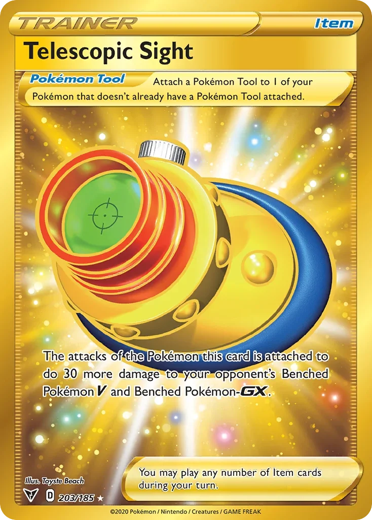 203/185 from Vivid Voltage Gold Secret Rare Trainer Card
