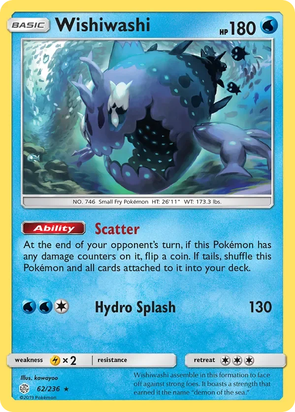 62/236 Wishiwashi Holo Rare Pokemon Card