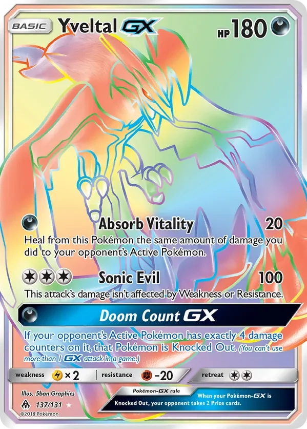 137/131 from Forbidden Light Rainbow Rare Pokemon Card