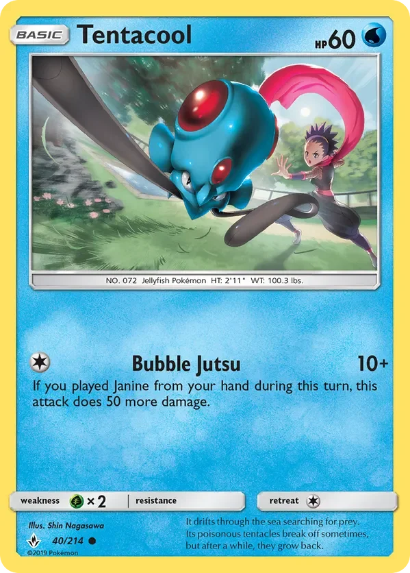 40/214 Tentacool Common Pokemon Card