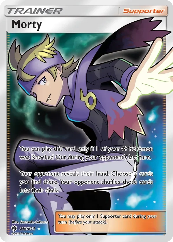 212/214 Morty Full Art Trainer Pokemon Card