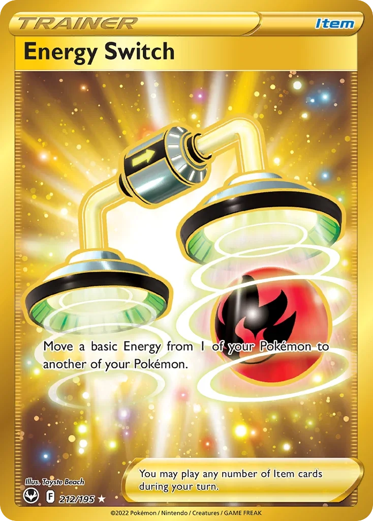 212/195 from Silver Tempest Gold Secret Rare Trainer Card