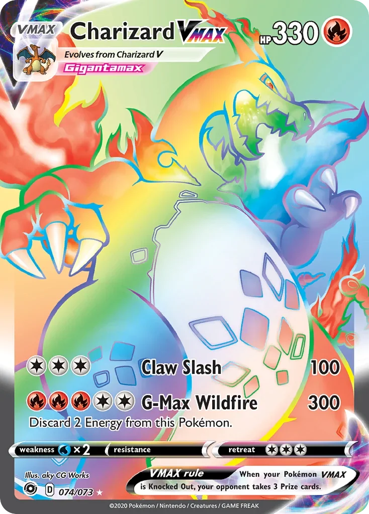 74/73 from Champion's Path Rainbow Rare Pokemon Card