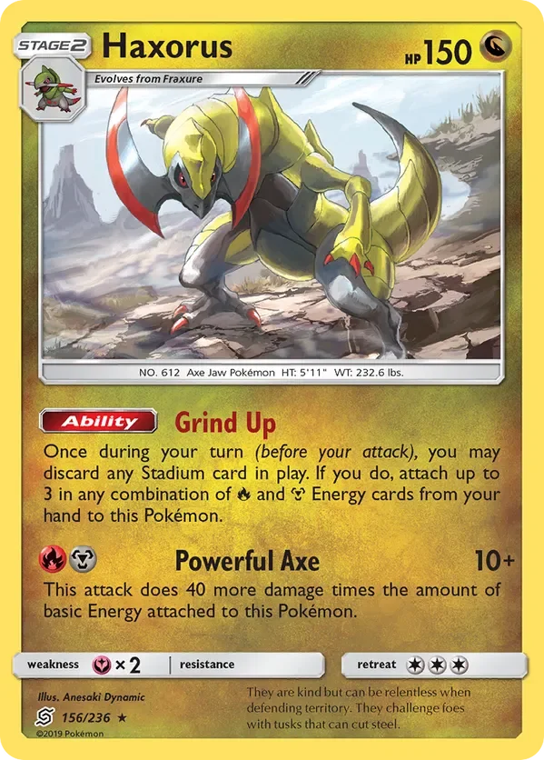156/236 Haxorus Holo Rare Pokemon Card