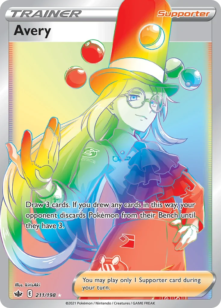 211/198 from Chilling Reign Rainbow Rare Trainer Card