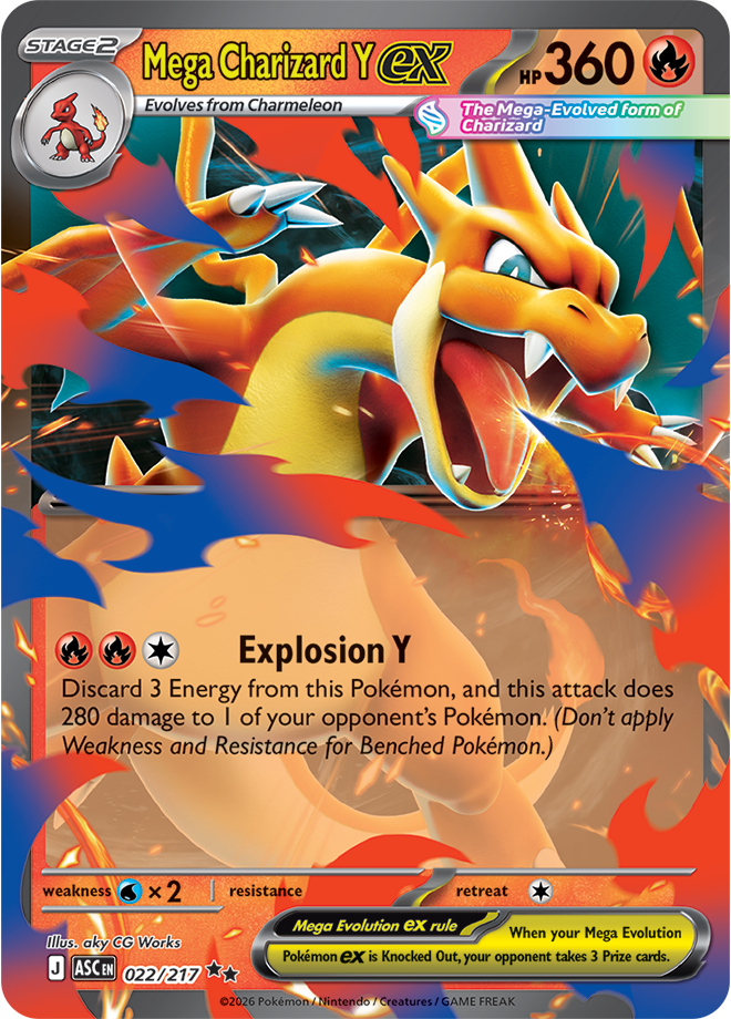 022/217 Mega Charizard Y ex from Ascended Heroes double-rare