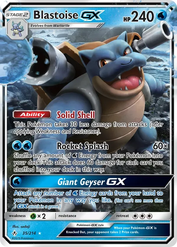 35/214 Blastoise GX Ultra Rare Pokemon Card