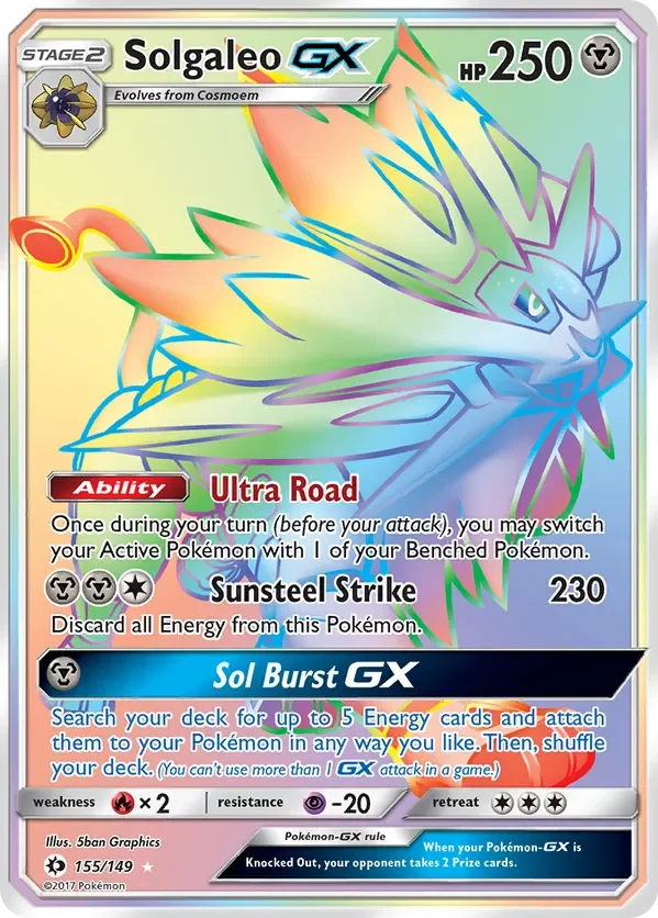 155/149 from Sun & Moon Base Rainbow Rare Pokemon Card