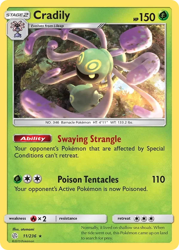 11/236 Cradily Rare Pokemon Card