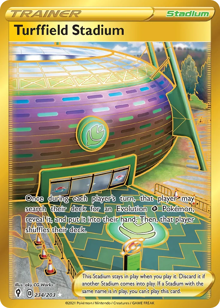 234/203 from Evolving Skies Gold Secret Rare Trainer Card