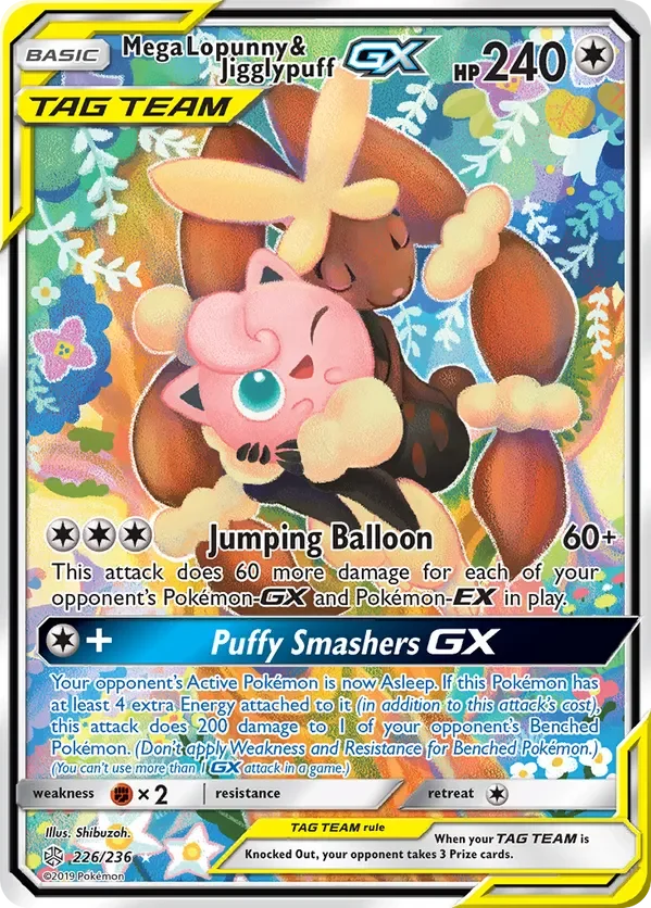 226/236 Mega Lopunny & Jigglypuff GX Alternate Full Art Ultra Rare Pokemon Card