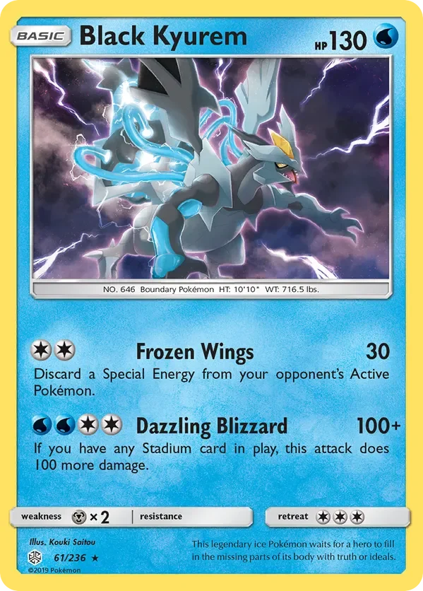 61/236 Black Kyurem Holo Rare Pokemon Card