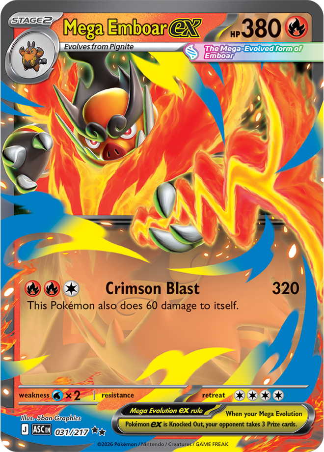 031/217 Emboar ex from Ascended Heroes double-rare