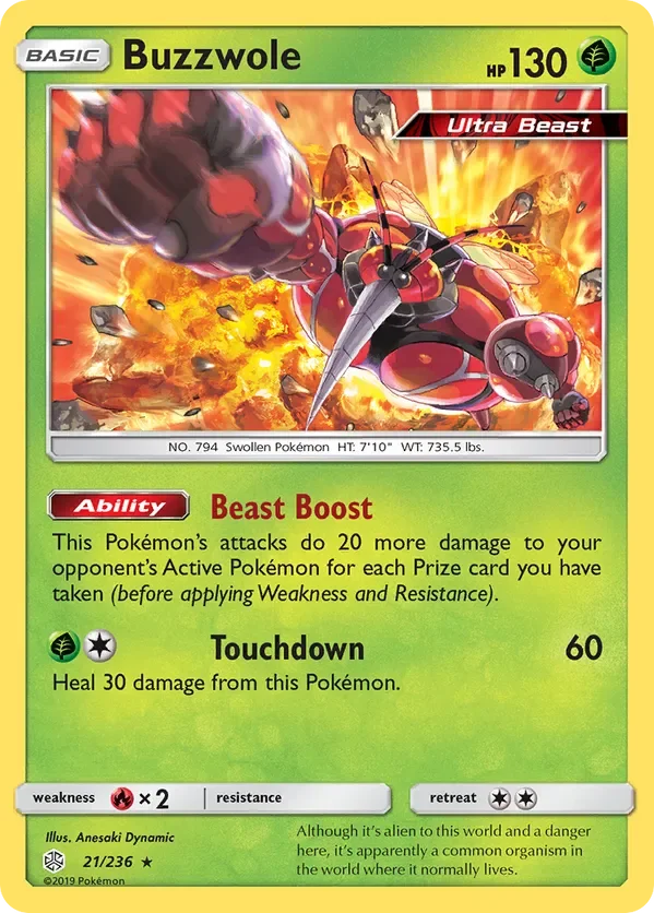 21/236 Buzzwole Holo Rare Pokemon Card