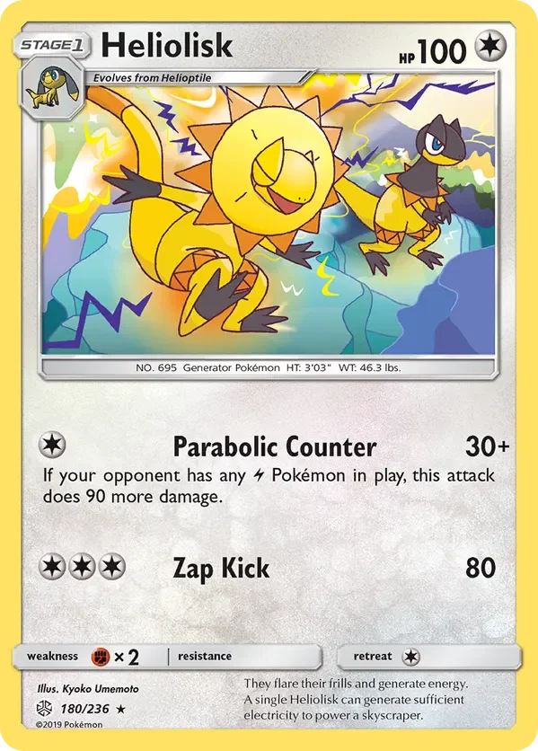 180/236 Heliolisk Rare Pokemon Card