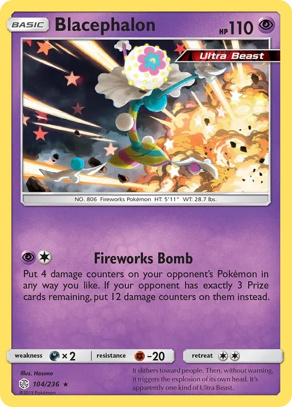 104/236 Blacephalon Holo Rare Pokemon Card