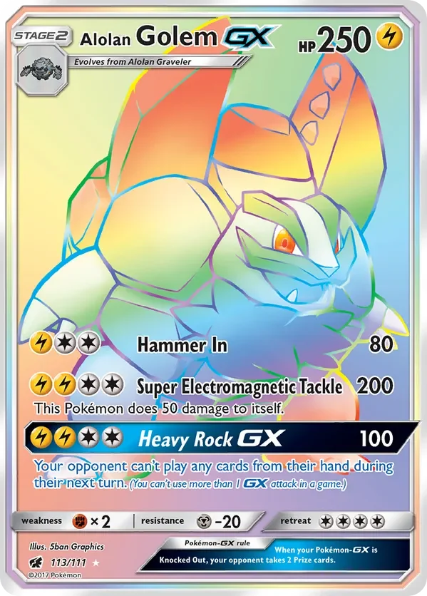 113/111 from Crimson Invasion Rainbow Rare Pokemon Card