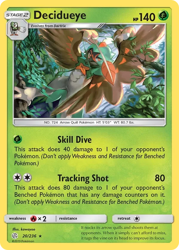 20/236 Decidueye Holo Rare Pokemon Card