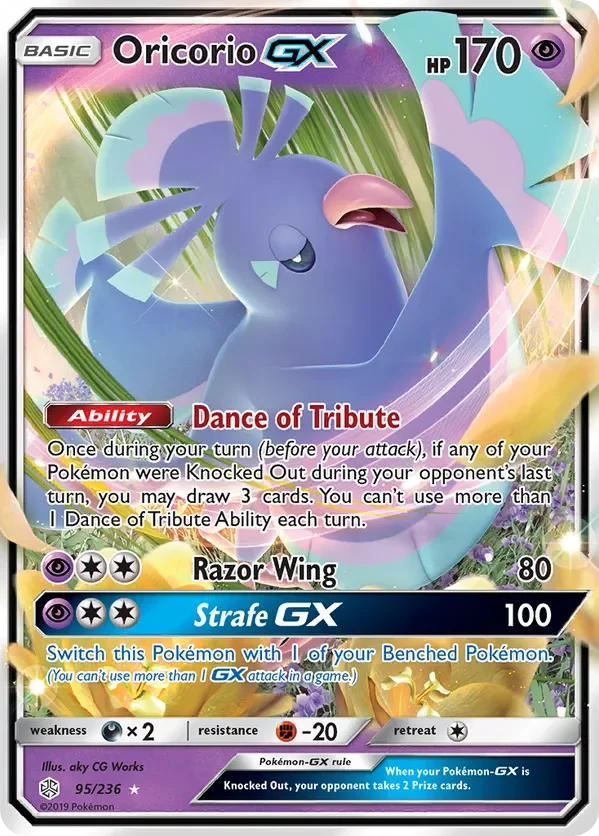 95/236 Oricorio GX Ultra Rare Pokemon Card