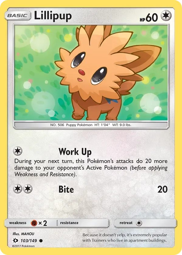 103/149 from Sun & Moon Base Common Pokemon Card