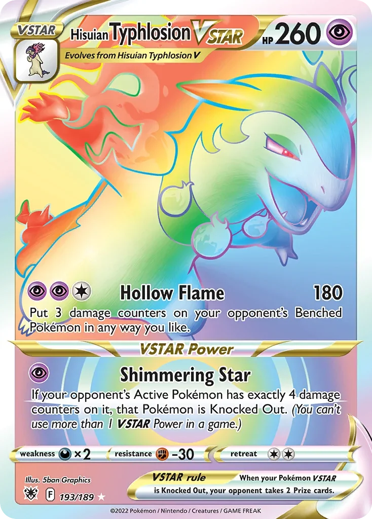 193/189 from Astral Radiance Rainbow Rare Pokemon Card
