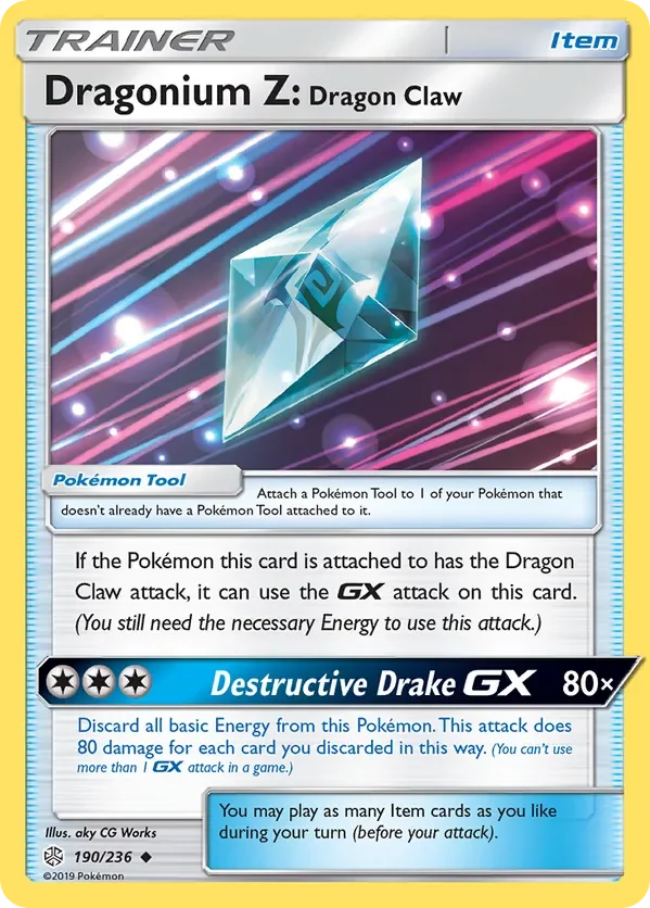 190/236 Dragonium Z: Dragon Claw Uncommon Trainer Card