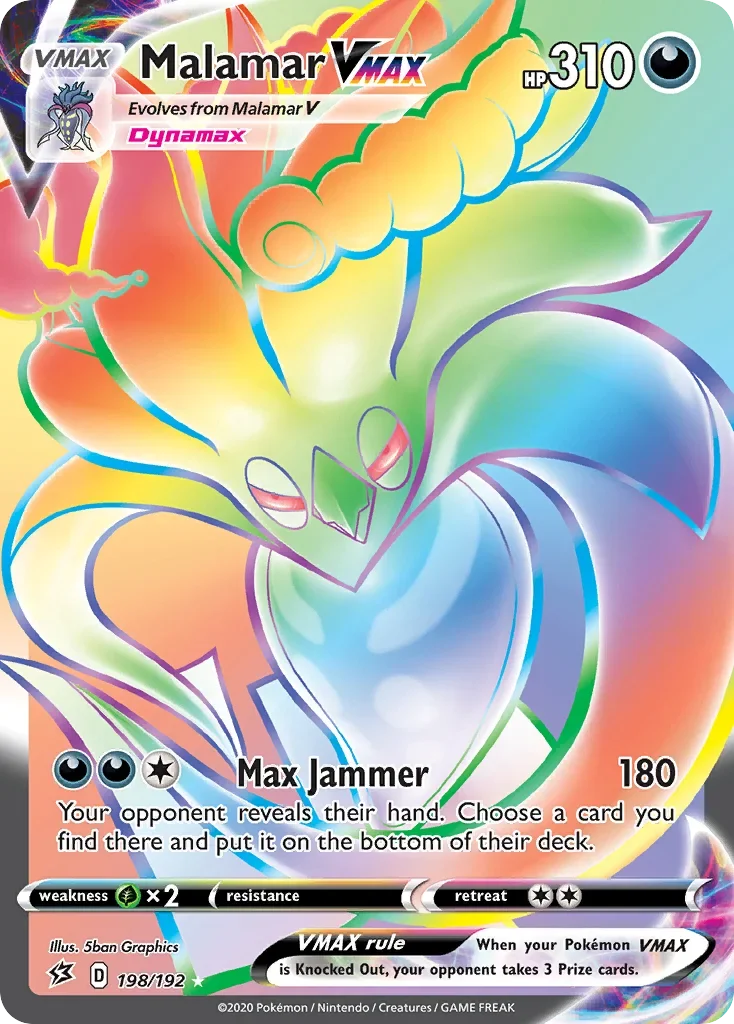 198/192 from Rebel Clash Rainbow Rare Pokemon Card