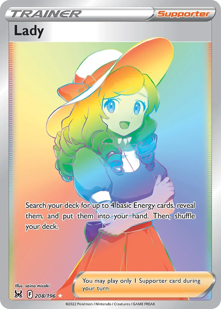 208/196 from Lost Origin Rainbow Rare Trainer Card