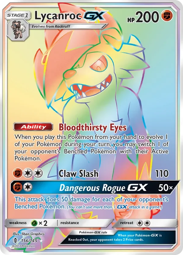 156/145 from Guardians Rising Rainbow Rare Pokemon Card