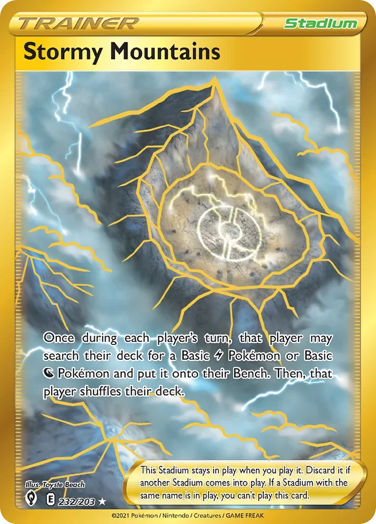 232/203 from Evolving Skies Gold Secret Rare Trainer Card