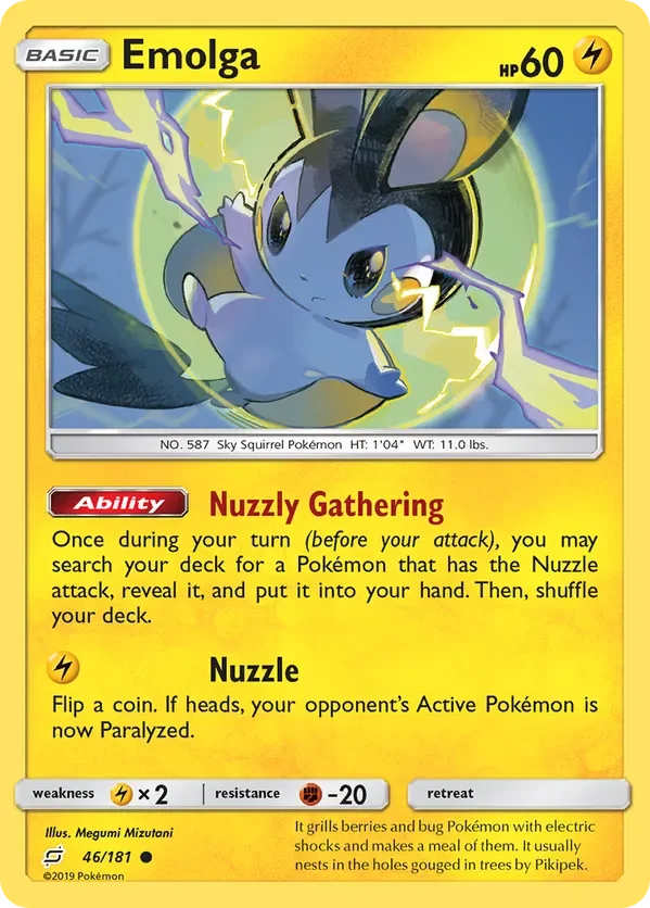 46/181 Emolga Common Pokemon Card